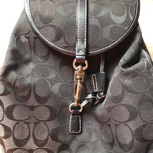 Black Coach backpack purse